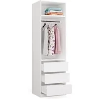 Raumhirsch Furniture Kleiderschrank Kleiderschrank, Garderobensystem, Schranksystem, Garderobe (Maße 60 x 50 x 200 (H) cm, 1 Kleiderstange, 3 Schubladen) Modulschrank, 16 mm Plattenstärke