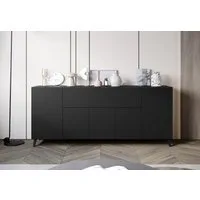 Home affaire Sideboard SIDEBOARD PHUKET II, Stilvolle, grifflose kommode, Breite 180cm, Mit 5 Türen, 1 Klappe, 7 Fächern und höhenverstellbaren Einlegeböden