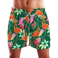 King Kameha Badeshorts Funky Flamingos Hawaii Bade-Shorts Mesh-Einsatz Verschluss Kordelzug Mit integriertem Mesh-Innenslip für extra Komfort