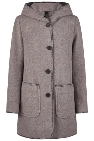 Barbara Lebek - Wolljacke mit Kapuze anthrazit - Gr. - 50