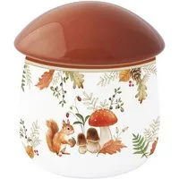 EasyLife Vorratsdose Autumn Breeze, Porzellan, Spülmaschinengeeignet, Mehrfarbig, Herbst, Blätter, Eichhörnchen, H: