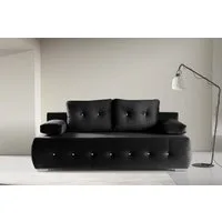 WERK2 Schlafsofa Monaco 205 cm Design Bettsofa modern und bequem, Samtoptik, Schlaffunktion, Bettkasten