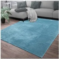 TT Home Teppich Diele, Esszimmer, Flur, Schlafzimmer, Wohnzimmer, Rechteckig, Höhe: 14 mm, Wohnzimmer Kurzflor Einfarbig Modernes Design Waschbar