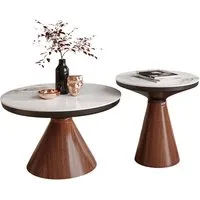 Lookway Couchtisch Giselle Couchtisch 2-in-1 – modernes Design (2er Set), Durchmesser: ⌀70 cm und ⌀50cm