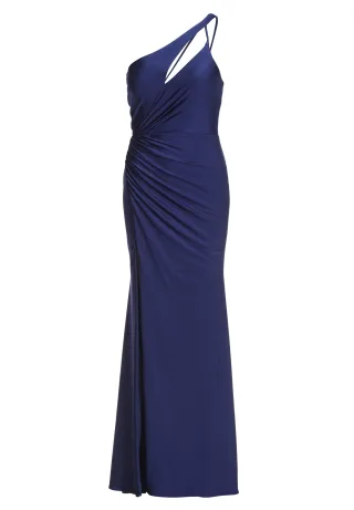 hey kyla - One-Shoulder-Kleid mit Cut-Out und Beinschlitz navy - Gr. - 36