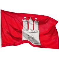 PHENO FLAGS Flagge Hamburg Flagge 90 x 150 cm Perle Fahne Norden (Hissflagge für Fahnenmast), Inkl. 2 Messing Ösen