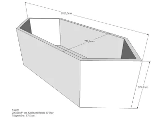 Neuesbad Wannenträger für Kaldewei Rondo 6/Star Nr.716/717 206x80 SW10174