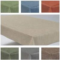 laro Tischdecke Wachstuchtischdecke Uni Leinen PVC Eckig