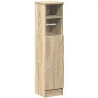 vidaXL Badezimmer-Set Badezimmerschrank mit Rollenhalter Sonoma-Eiche 20,5x22x90 cm, (1-St)