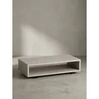 KADIMA DESIGN Couchtisch Couchtisch 100x50x25 cm Sandfarben Sofatisch in Stein-Optik Modern, (Schlicht, Kaffeetisch Groß), Design Wohnzimmertisch Rechteckig mit Stauraum, Loungetisch Beige