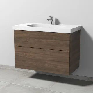 Sanipa 3way Waschtischunterbau zu Geberit Acanto Waschtisch mit 2 Auszügen, Eiche-Arizona SM41880