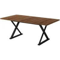 BlingBin Esstisch Küchentisch Wohnzimmertisch mit Metallbeinen für 6–8 Personen (1er Set, 1-St., 180×90x75 cm), Tischplatte aus Holz, Robust und langlebig, schlichter moderner Stil