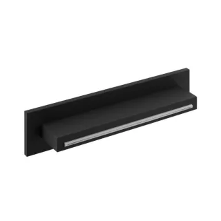 Herzbach Deep Black Schwall-Wandauslauf 23.697000.1.12 schwarz matt, für Wand-Aufputzmontage, 346 x 80 mm, Ausladung 63,5 mm