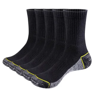YUEDGE 5 Pairs Men Sports Cotton Socks Athletic Cushioned Hiking Walking Socks Terry Thermal Socks Moisture Wicking Casu