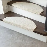 Andiamo Stufenmatte Sheffield, Made in Poland, halbrund, Höhe: 5 mm, melierte Berber-Optik, selbstklebend, Set mit 2 Stück oder 15 Stück