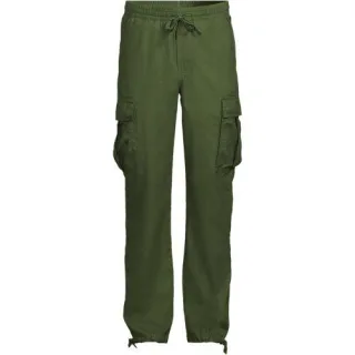 Leinenmix-Cargohose für Herren, Herren, size: regular, Grün, Leinen/Baumwoll-Mischung, by Lands' End