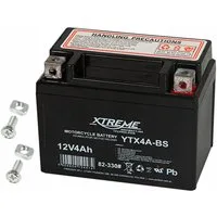 XTREME COUTURE Wartungsfreie 12-V-4-Ah-Gel-Batterie für Motorräder Akku, für die meisten Motorräder, Motorroller, Scooter und Quads