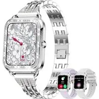 fitonyo Damen's Telefonfunktion Diamant Fitness-Tracker 3 armband Smartwatch (3,3 cm/1,29 Zoll, Android iOS), mit Touch-Farbdisplay, 110+ Sportmodi, Musik & Anruffunktion