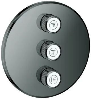 GROHE 3-fach UP-Ventil Grohtherm Smart Control 29122 FMS rund hard graphite, 29122A00 29122A00