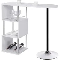 Woltu Bartisch (1-St), Bistrotisch mit 3 Ablagefläche, aus Metall, MDF
