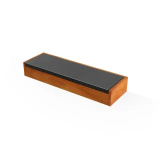 Hoesch Wanneneinstiegsstufe aus wasserbeständigem Doussie Holz mit PU-Auflage 8922001