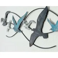 LB H&F Lilienburg Wanddekoobjekt Wandobjekt Wandskulptur Bad Badezimmer Wanddeko (Deko-Wandbild modern Metallbild Wandhänger Dekofigur Wandfigur Objekt XL Skulptur aufhängen Badezimmer Wohnzimmer Schlafzimmer Vintage blau weiss Meer groß weiß Wandsch