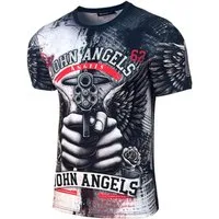 Baxboy T-Shirt Baxboy Moderner Männer Kurzarm Allover Print T-Shirt 220-229