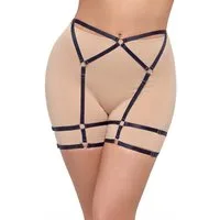 Cottelli LINGERIE Strapsgürtel Straps-Gurt aus verstellbaren Riemen - schwarz, Weiche seidige Stretchriemen