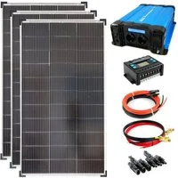solartronics Solarmodul Set: 3x 120W Solarpanel, FS 1500W Inverter, 30A Laderegler, Zubehör, 120 W, Monokristallin