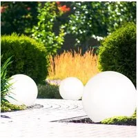 etc-shop LED Gartenleuchte, LED-Leuchtmittel fest verbaut, 3er Set LED Solar Steck Deko Leuchte Kugeln IP44 Lampe weiß 8hrs
