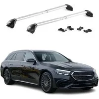 OMAC Dachträger für Mercedes E Klasse Wagon S213 2017-2023 Aluminium Silber 2 tlg ABE (2-St), Wasserbeständig,Abnehmbar,Multifunktional,Leichtgewichtig