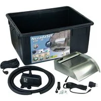 Ubbink Wasserfall Nevada Set 30 cm / mit LED-Beleuchtung / inkl. Wasserbecken, Wasserbecken BxT: 82,5x64 cm, Komplettset mit Pumpe und Anschlussmaterial
