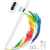 ibettertec Eingabestift Eingabestift Stift für iPad 2018-2026 mit USB-C Schnellladeleistung (Packung, für iPad Pro13"/12,9"/11"/iPad6-11.Gen/mini5-7/Air3-5,M2-M4) Handflächenerkennung, Neigungserkennung, LED-Ladestandsanzeige