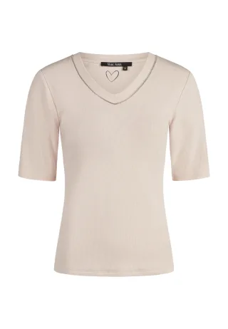 Marc Aurel - Rippshirt mit Schmuckkante blush - Gr. - 44