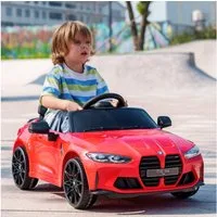AIYAPLAY Elektro-Kinderauto 12V Kinderauto mit 2,4G-Fernbedienung, MP3, USB, LED-Lichte, Hupe, Belastbarkeit 30 kg, (1-tlg), für Kinder 3-5 Jahre, Rot