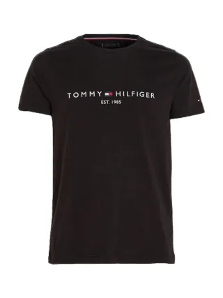 Tommy Hilfiger - Shirt mit Logoprint schwarz - Gr. - M
