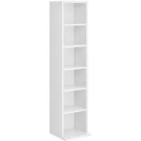 en.casa CD-Regal, »Tynset« 90x20x20 cm Standregal mit 6 Fächern Weiß