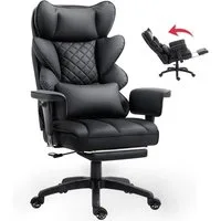 Dowinx Gaming-Stuhl Bürostuhl Ergonomisch mit Taschenfeder-Kissen (Packung), Chefsessel mit weiche Rückenlehne und verstellbare Lendenkissen