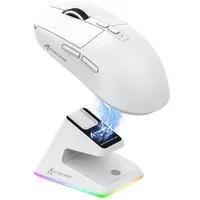 ATTACK SHARK ATTACK SHARK X6 Kabellose Gaming-Maus, Ladestation, 49g, PAW3395 Gaming-Maus (2.4G, Bluetooth, kabelgebunden, Ladestation)