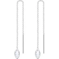 LÖB Paar Ohrhänger Durchzieher 925 Silber Zirkonia Oval Tropfen Anhänger Ohrringe Hängend (Geschenke für Frauen Damen Beste Freundin Mutter Mama Ehefrau Oma sie zum Geburtstag Schmuck Sommer, Inkl. Schmuckbox), Einfädler zum Durchziehen Kurz Strass T
