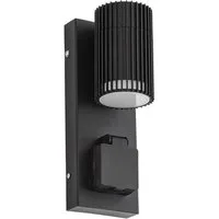 Lindby Außen-Wandleuchte Enerio, Metall, Schwarz IP44, 1 x 10 W LED