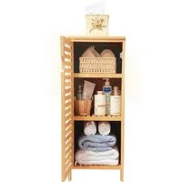 WAOHO Badkommode Badezimmerschränke aus Bambus,Badkommode,Küchenschrank,Sideboard