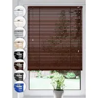 Sonello Jalousie Klemmfix ohne u. mit Bohren 30cm x 100cm Braun Aluminium Jalousette, Klemmfix, Inkl. Halterung für Decken- u. Wandmontage Alu Jalousie Fenster u. Tür, Blickdicht freihängend