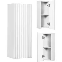 Lomadox Hängeschrank NEWPORT-56-WHITE Wandschrank Badschrank, weiß, gerillte Front, ca. 20/57/19cm