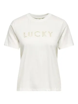 JDY - JDYSELMA S/S OPEN EMB TOP JRS NOOS Cloud Dancer - Gr. - S