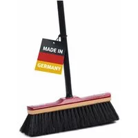 BawiTec Kehrgarnitur Echt Roßhaarbesen mit Teleskopstiel Rosshaar Zimmerbesen Stubenbesen, Fliesen, Laminat, Vinyl, Parkett, Holzböden, PVC-Böden, Steinböden, Keramikböden, Glasböden, (2-tlg), Rosshaar-Borsten, Teleskosptiel