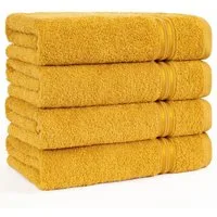 HAMMETEX Handtuch Set 4er Set Handtücher 50x100 cm, 100% Baumwolle, Weich & Saugstark, Frottier (Set, 4-St), mit Bordüre, einfarbig, weich