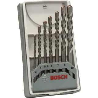 Bosch Betonbohrer CYL-3 Set, Silver Percussion, 7-teilig, 4, 5, 5,5, 6, 7, 8, 10 mm - 2607017083