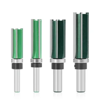 LAVIE 2pcs 8mm 12mm Shank Straight Cut Router Bit Set Four Flute Tungsten Carbide Cutter Woodworking Tools for CNC Machi