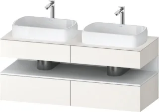 Duravit Qatego Konsolenwaschtischunterbau wandhängend Weiß Supermatt 1400x550x600 mm - QA47670188400 QA4767018840000